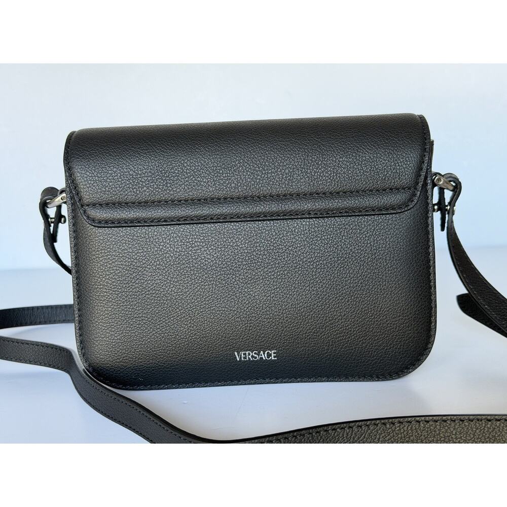 Versace Gold Medusa Head Leather Black Small Shoulder Bag 1008100 NWT $1750 - Picture 7 of 16